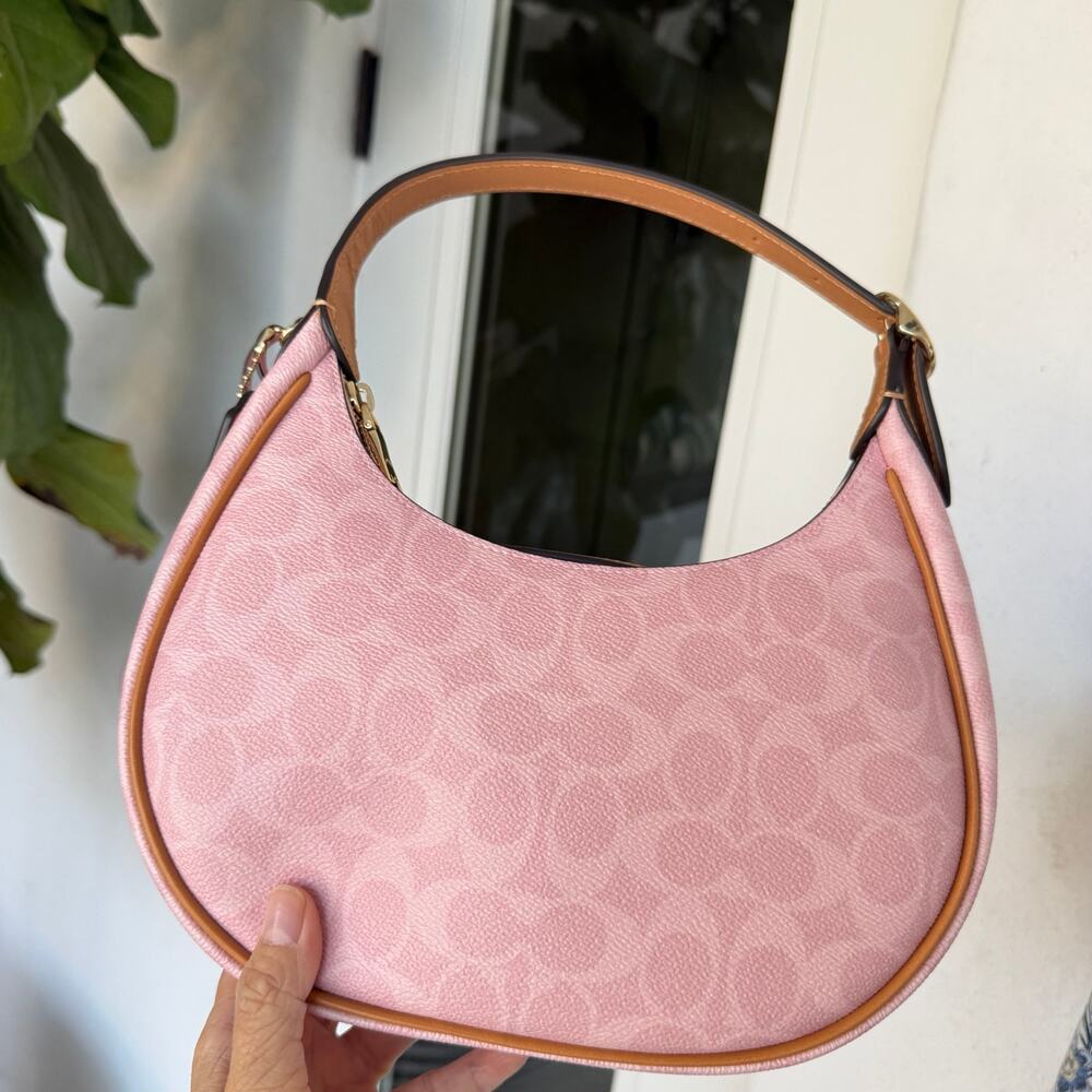 Coach CDW86 Emily Shoulder Bag Signature Canvas With Charms Powder Pink - Picture 11 of 16